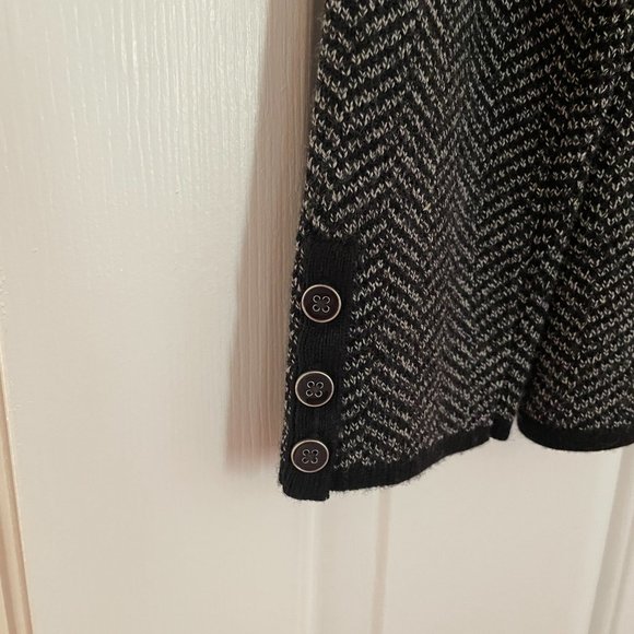 Talbot's 100% Pure Merino Wool Tweed Black and White Jacket (Size Medium) - Picture 2 of 7